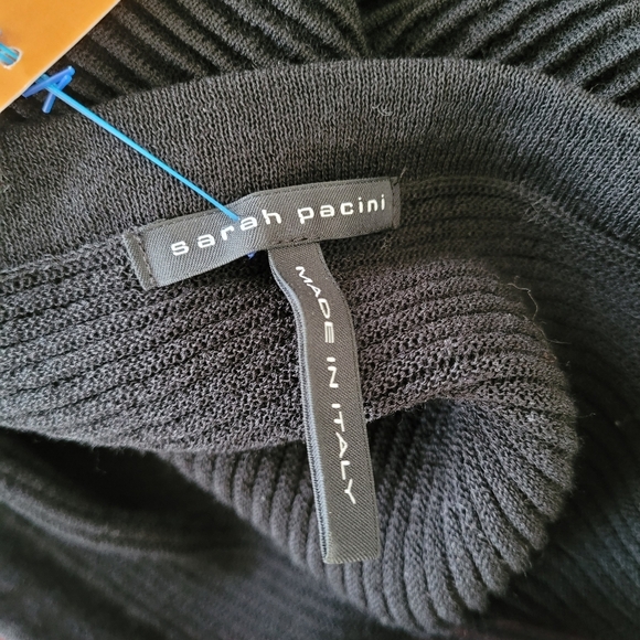 Sarah Pacini Black Ribbed Pencil Skirt - Picture 5 of 6